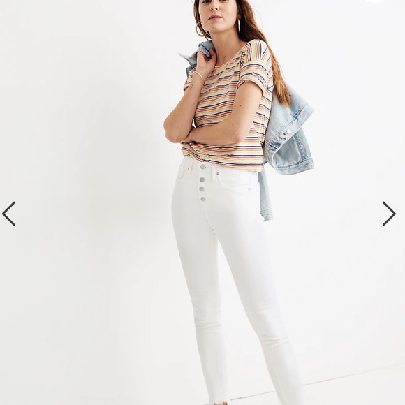 Madewell Denim - Madewell petite white stovepipe jeans button fly